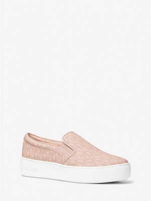 Zapatillas sin Cordones Michael Kors Trent Logo Mujer Coral Blancas | 625839-PMG