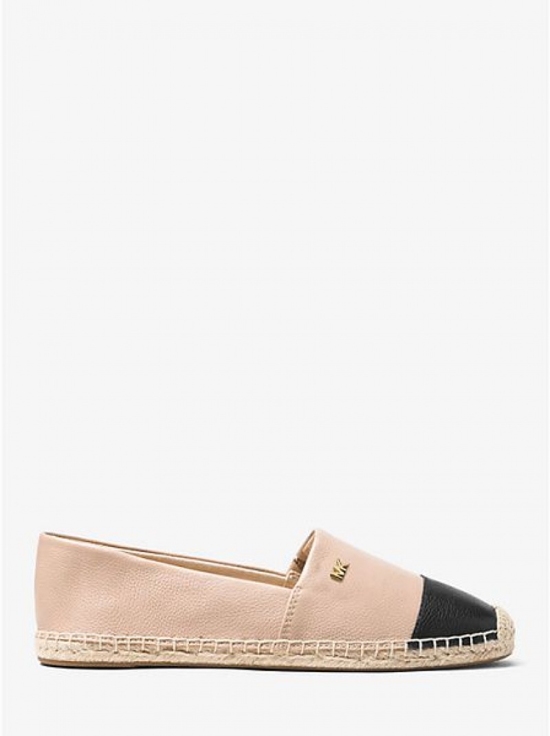 Alpargata Michael Kors Kendrick Cuero Slip-on Mujer Beige Negras | 178296-MEV