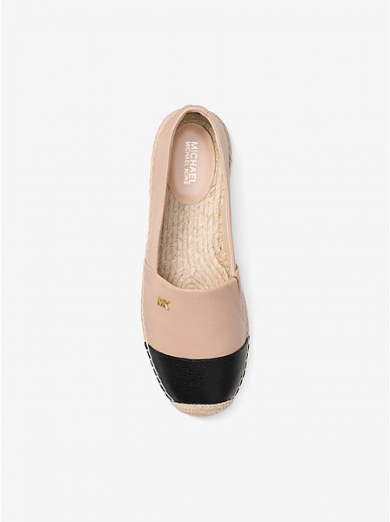 Alpargata Michael Kors Kendrick Cuero Slip-on Mujer Beige Negras | 178296-MEV