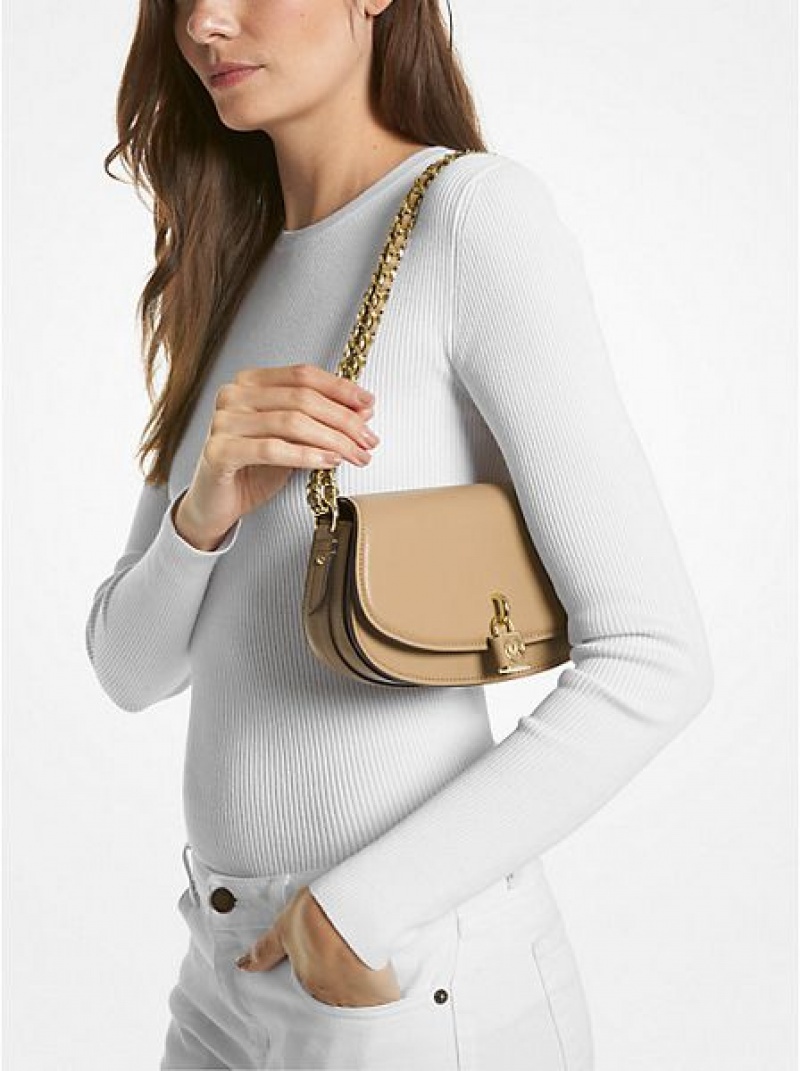 Bolsa De Hombro Michael Kors Mila Small Cuero Mujer Marrones | 873162-BJO