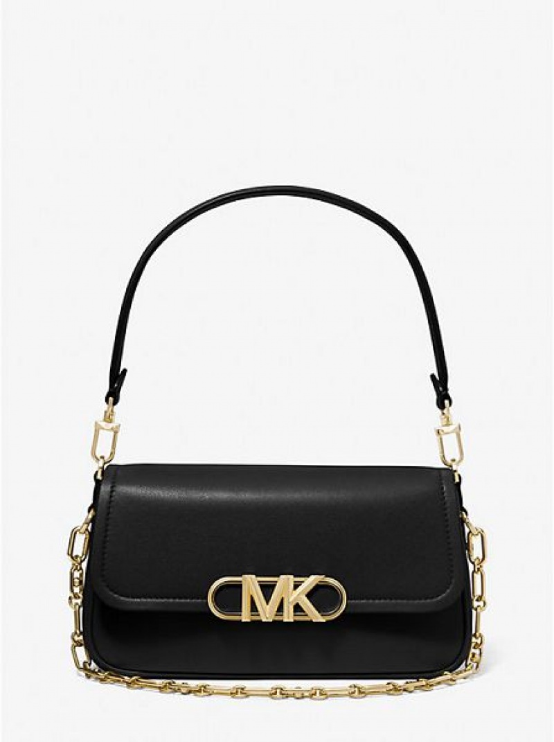 Bolsa De Hombro Michael Kors Parker Medium Cuero Mujer Negras | 796528-IUN