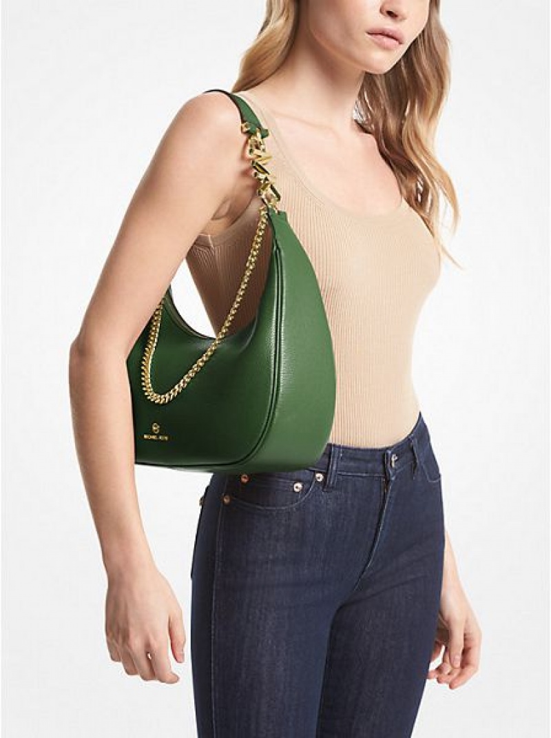 Bolsa De Hombro Michael Kors Piper Large Pebbled Cuero Mujer Verde | 917345-OLQ