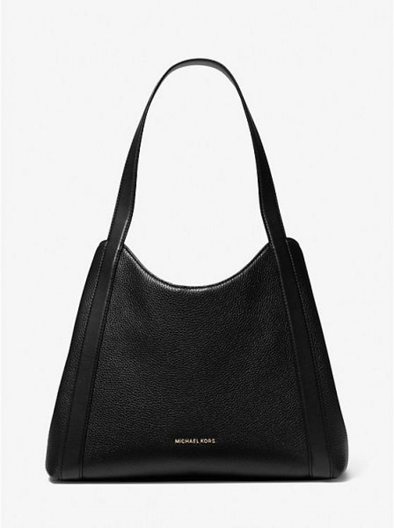 Bolsa De Hombro Michael Kors Rosemary Large Pebbled Cuero Mujer Negras | 019534-RJF