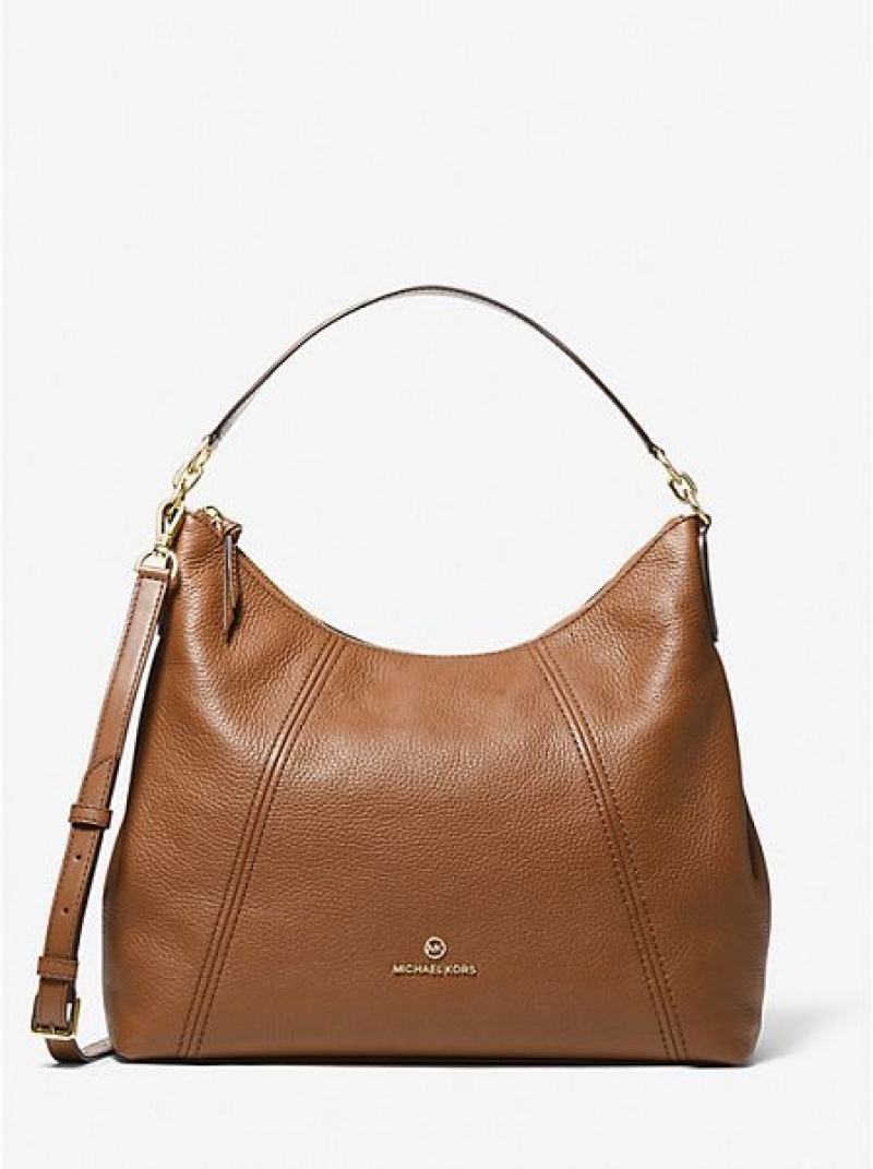 Bolsa De Hombro Michael Kors Sienna Large Pebbled Cuero Mujer Marrones | 294835-BJV