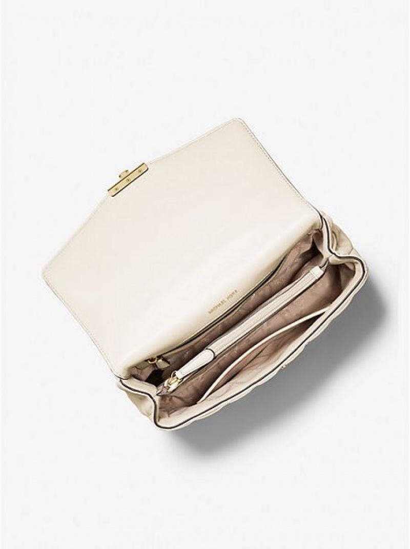 Bolsa De Hombro Michael Kors Soho Extra-large Acolchado Cuero Mujer Creme | 193046-IUQ