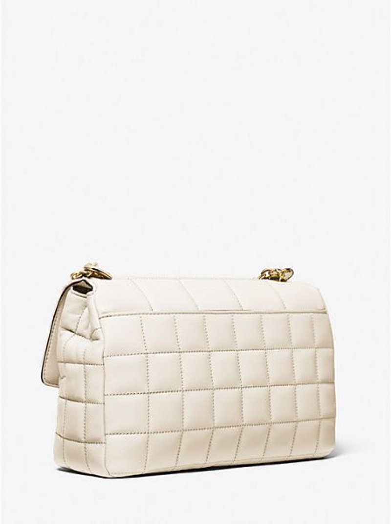 Bolsa De Hombro Michael Kors Soho Extra-large Acolchado Cuero Mujer Creme | 193046-IUQ