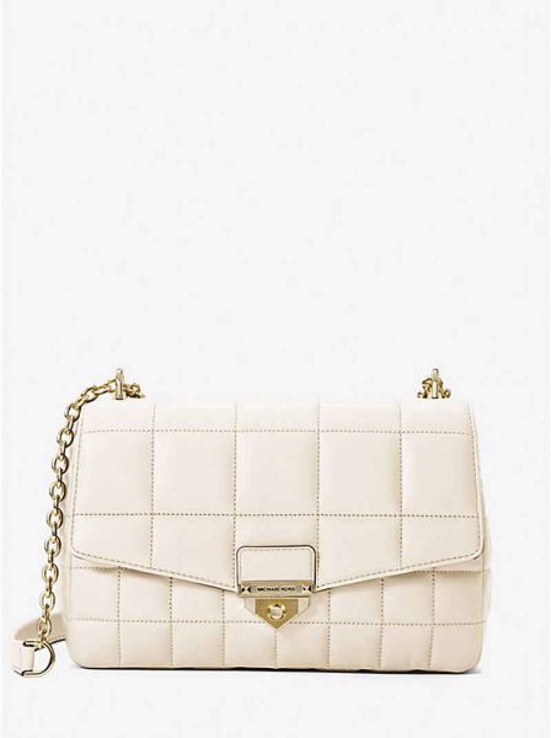 Bolsa De Hombro Michael Kors Soho Extra-large Acolchado Cuero Mujer Creme | 193046-IUQ