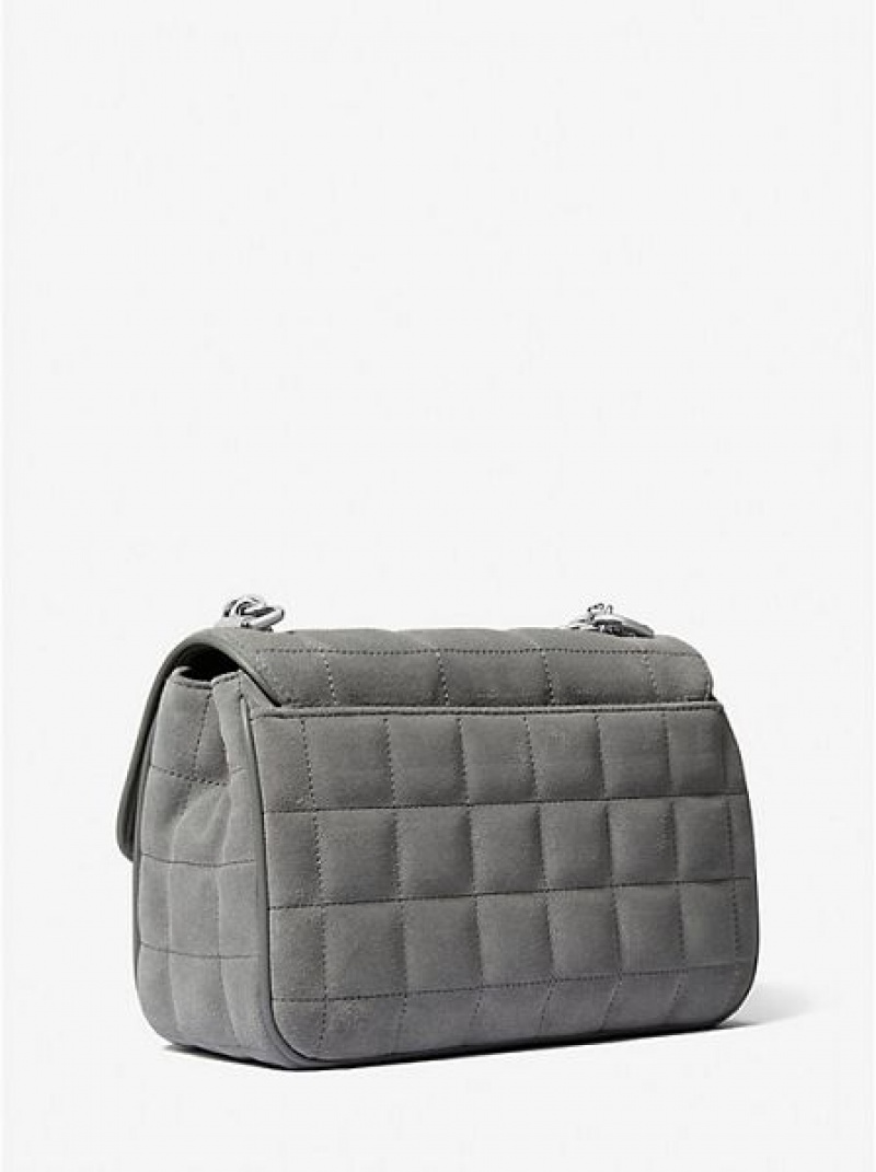 Bolsa De Hombro Michael Kors Soho Large Acolchado Gamuza Mujer Gris | 874136-LSM