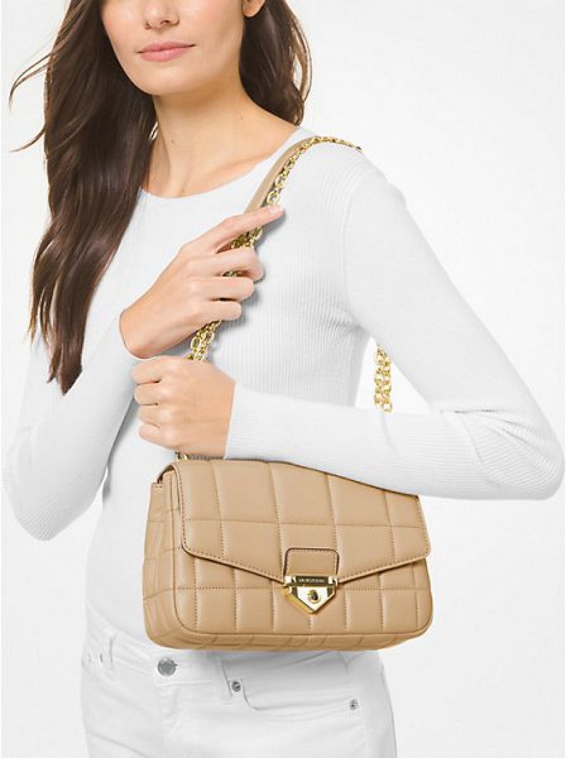 Bolsa De Hombro Michael Kors Soho Large Acolchado Cuero Mujer Marrones | 871524-QSO