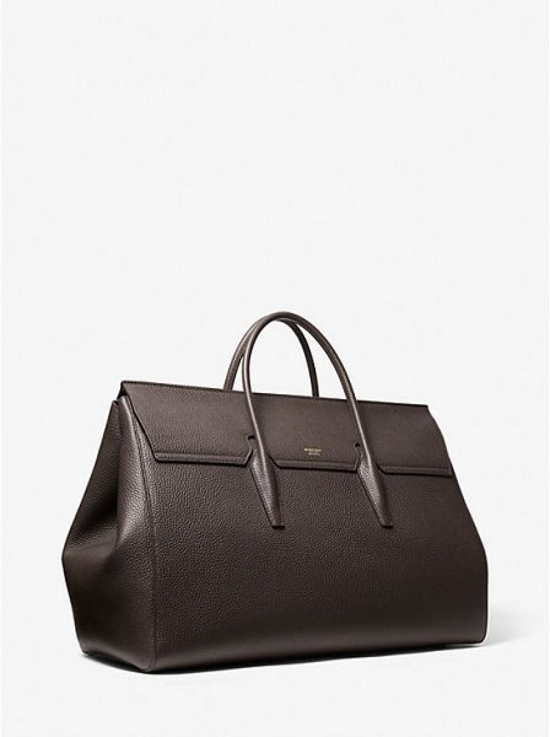 Bolsa Weekend Michael Kors Campbell Extra-large Pebbled Cuero Mujer Chocolate | 913756-EOA