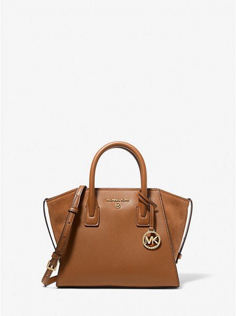 Bolso Satchel Michael Kors Avril Small Cuero Mujer Marrones | 983576-KEG