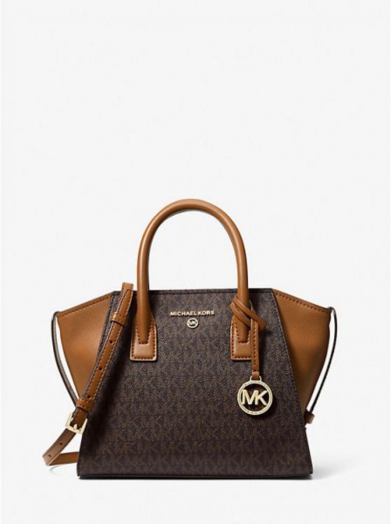 Bolso Satchel Michael Kors Avril Small Logo Mujer Marrones | 846102-MXL