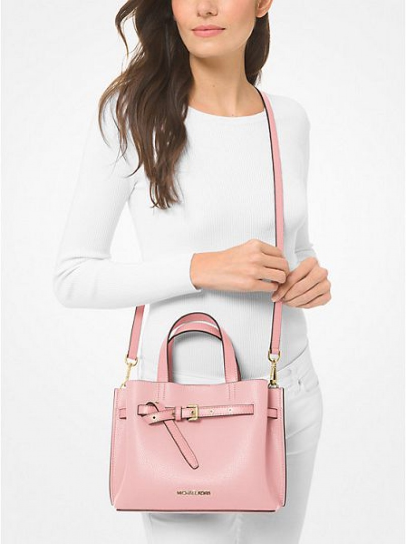 Bolso Satchel Michael Kors Emilia Small Pebbled Cuero Mujer Rosas | 467852-FXV