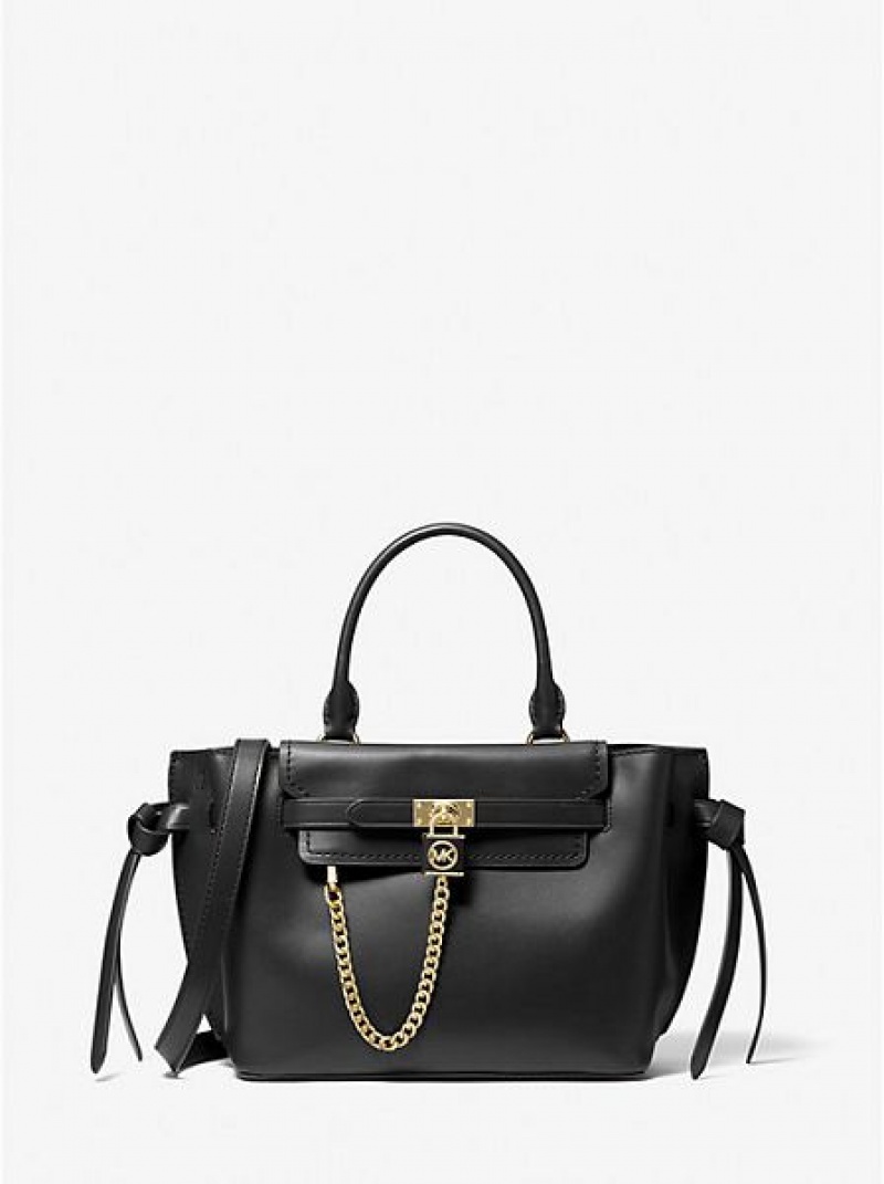 Bolso Satchel Michael Kors Hamilton Legacy Small Cuero Belted Mujer Negras | 154926-QSM