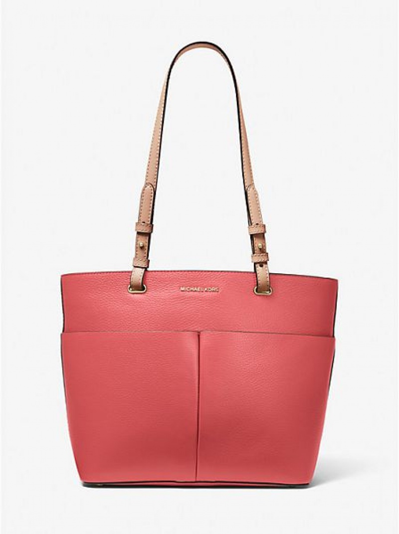 Bolso Tote Michael Kors Bedford Medium Pebbled Cuero Mujer Rojas | 619240-UAK