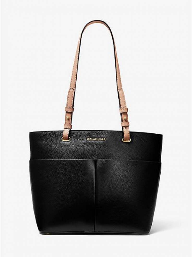 Bolso Tote Michael Kors Bedford Medium Pebbled Cuero Mujer Negras | 347526-GUP