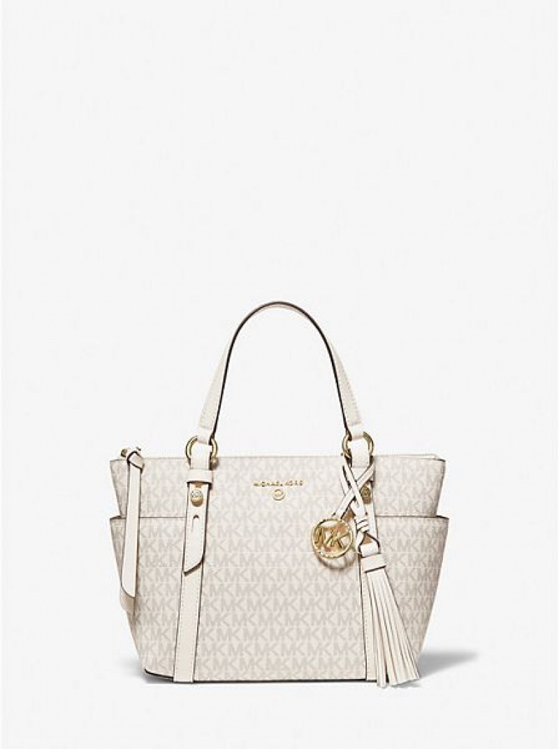 Bolso Tote Michael Kors Sullivan Small Logo Mujer Creme | 089326-GBD