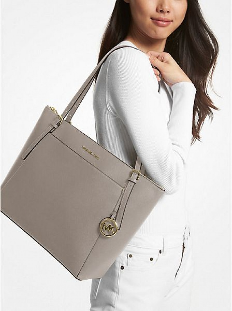 Bolso Tote Michael Kors Voyager Large Saffiano Cuero Mujer Gris | 817965-CEI