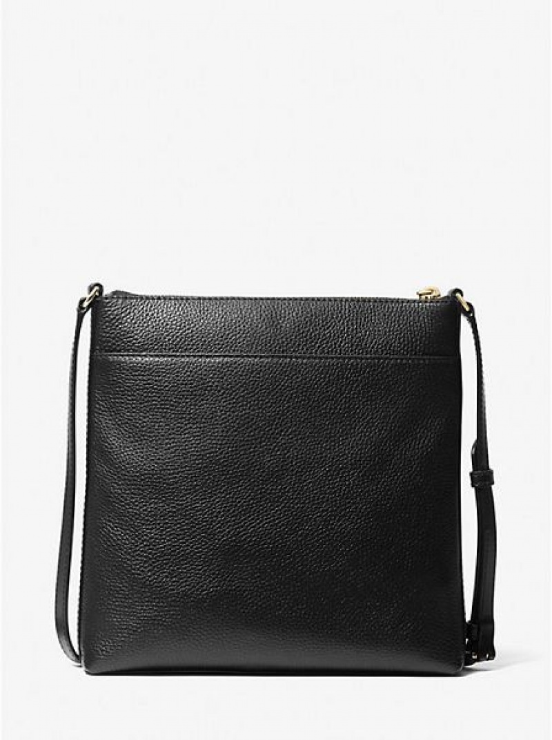 Bolsos Cruzados Michael Kors Jet Set Large Pebbled Cuero Mujer Negras | 317294-ZFC