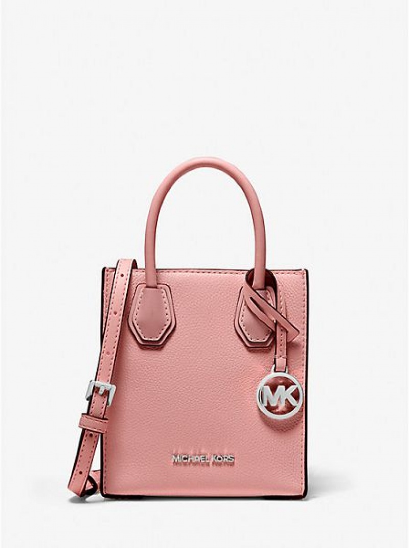 Bolsos Cruzados Michael Kors Mercer Extra-small Pebbled Cuero Mujer Rosas | 341590-LZN