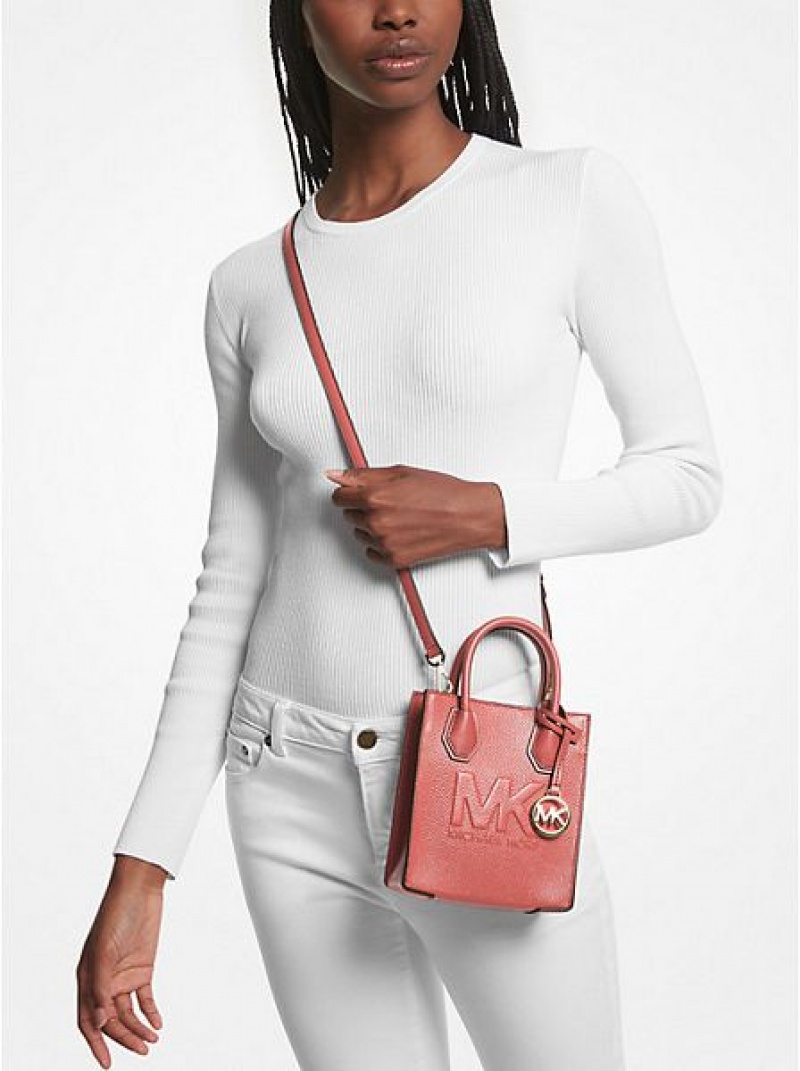 Bolsos Cruzados Michael Kors Mercer Extra-small Pebbled Cuero Mujer Rosas | 450869-WGY