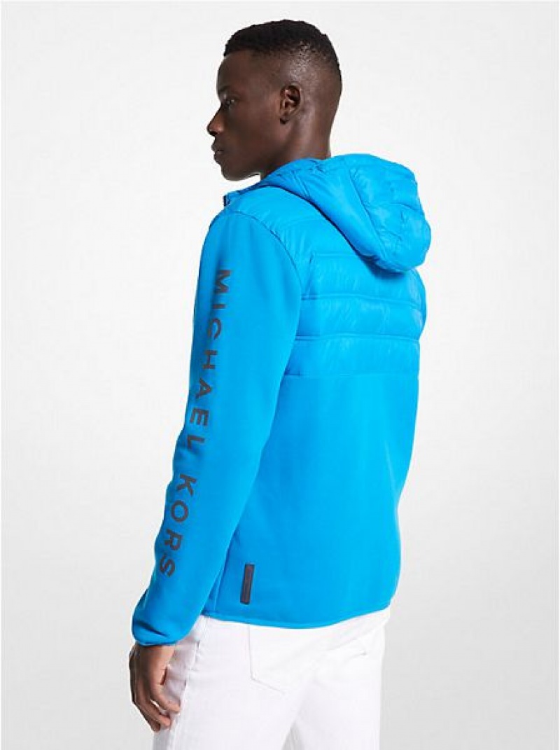 Chaquetas Michael Kors Hailfax Knit Zip-up Hombre Azules | 791805-FTD