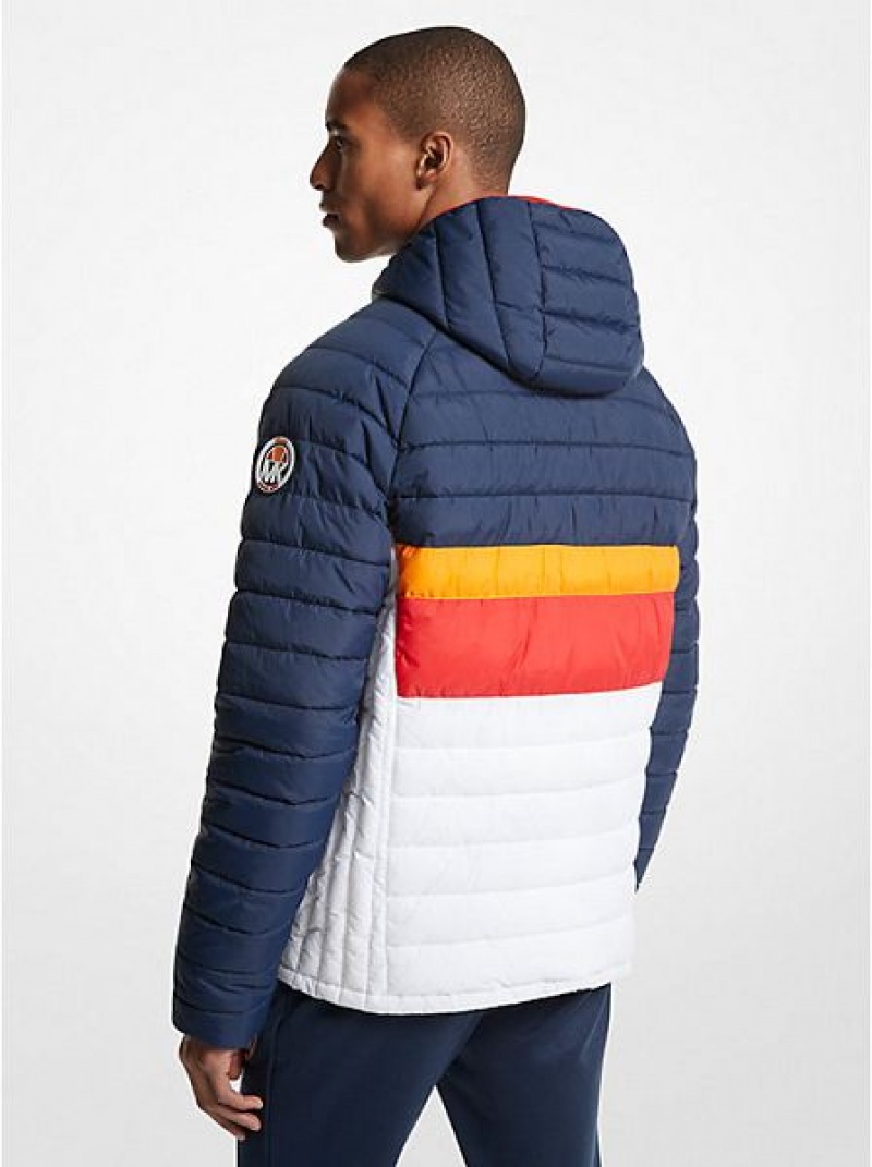 Chaquetas Michael Kors Mk X Ellesse Breckenridge Color-blocked Acolchado Nylon Puffer Hombre Multicolor | 238456-HWT