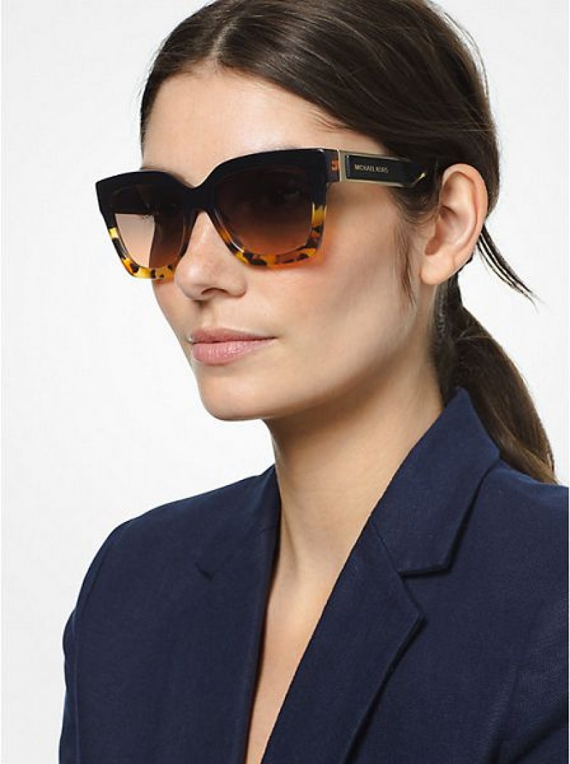 Gafas de Sol Michael Kors Berkshires Mujer Negras Marrones | 728164-SYV