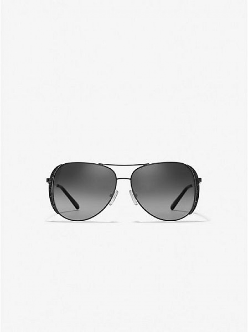 Gafas de Sol Michael Kors Chelsea Glam Mujer Negras | 684972-FDZ