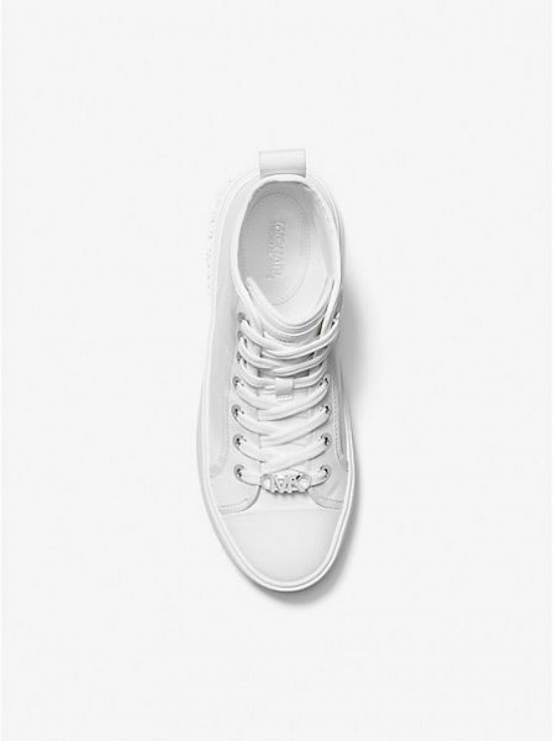 High Top Sneakers Michael Kors Evy Cuero Mujer Blancas | 135298-YNX