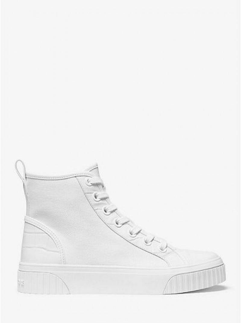 High Top Sneakers Michael Kors Gertie Lona Mujer Blancas | 580763-NRD