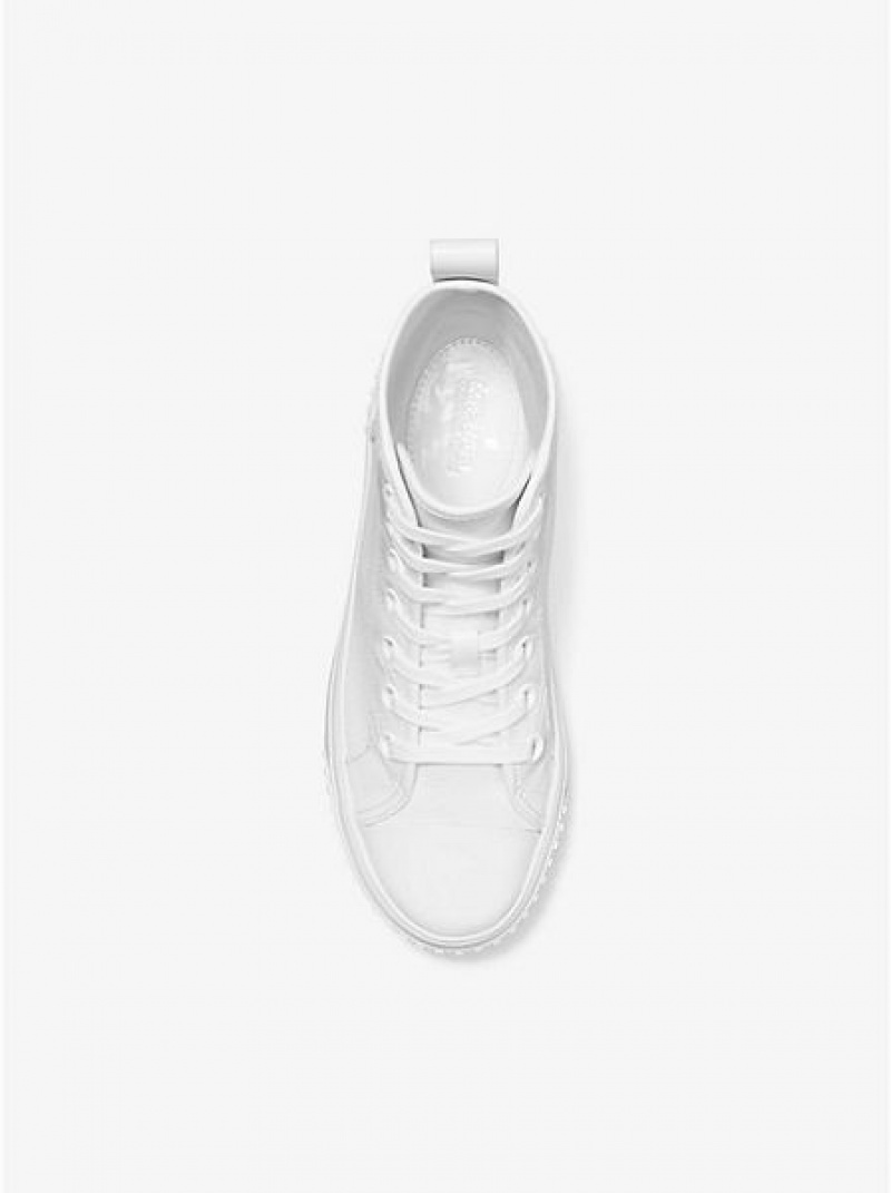 High Top Sneakers Michael Kors Gertie Lona Mujer Blancas | 580763-NRD