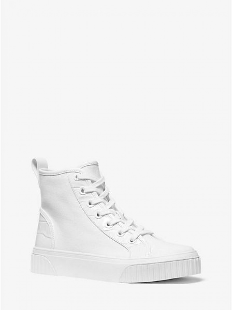 High Top Sneakers Michael Kors Gertie Lona Mujer Blancas | 580763-NRD