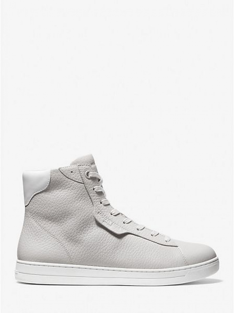 High Top Sneakers Michael Kors Keating Pebbled Cuero Hombre Gris | 659423-TSY