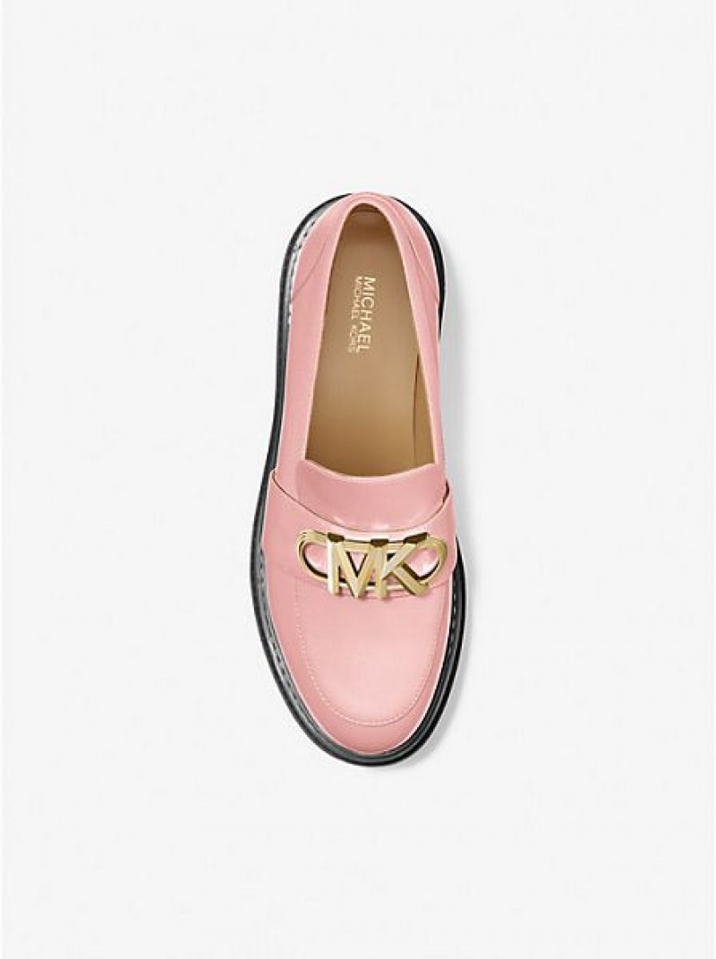 Mocasines Michael Kors Parker Cuero Mujer Rosas | 483520-MYU