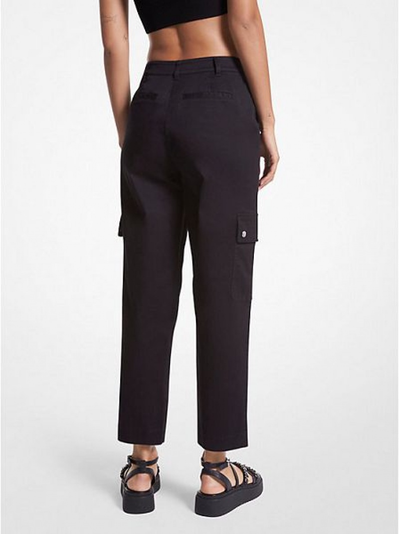 Pantalones Michael Kors Stretch Organic Algodon Cargo Mujer Negras | 539724-FUI