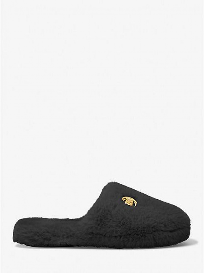 Pantuflas Michael Kors Alexis Faux-fur Mujer Negras | 320578-AKU