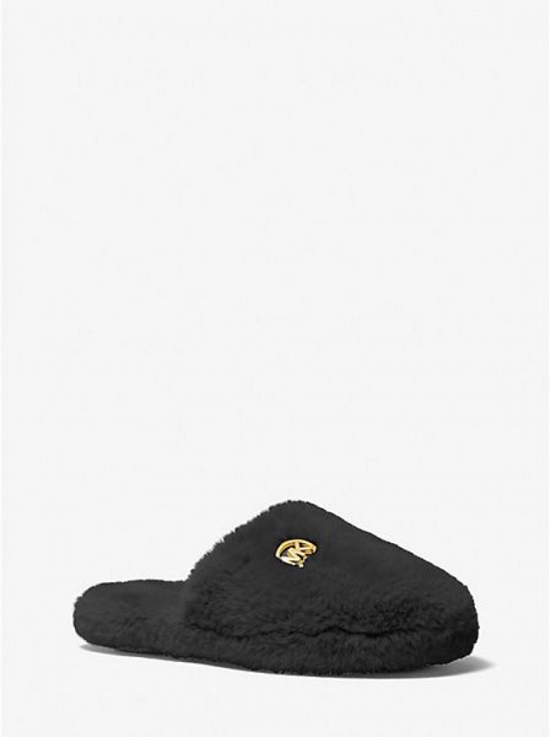 Pantuflas Michael Kors Alexis Faux-fur Mujer Negras | 320578-AKU