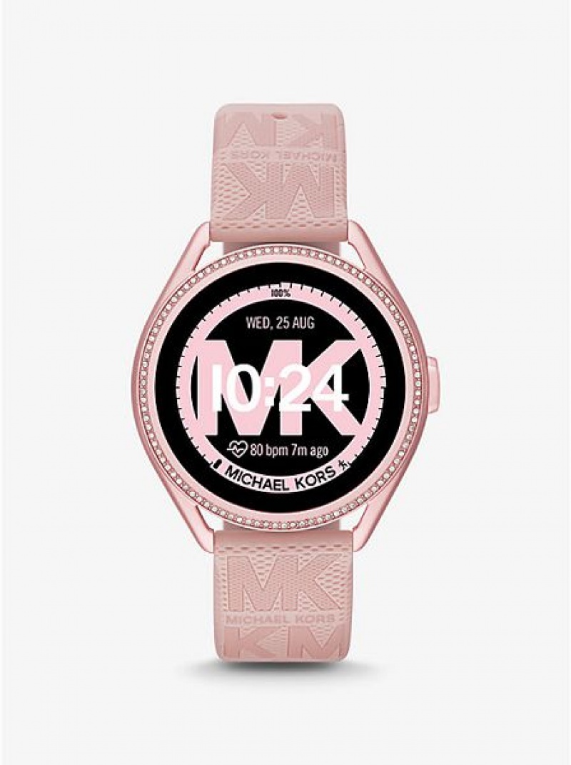 Relojes Michael Kors Access Gen 5e Mkgo And Logo Rubber Smart Hombre Rosas | 482196-HEP