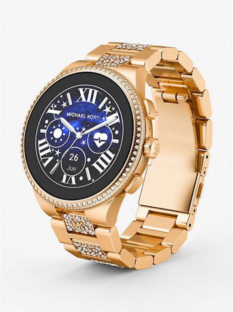 Relojes Michael Kors Gen 6 Camille Pave Smart Mujer Doradas | 389641-NIL