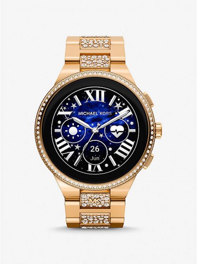 Relojes Michael Kors Gen 6 Camille Pave Smart Mujer Doradas | 389641-NIL