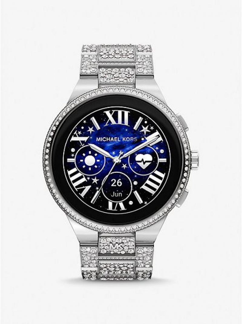 Relojes Michael Kors Gen 6 Camille Pave Smart Mujer Plateadas | 512097-SUJ