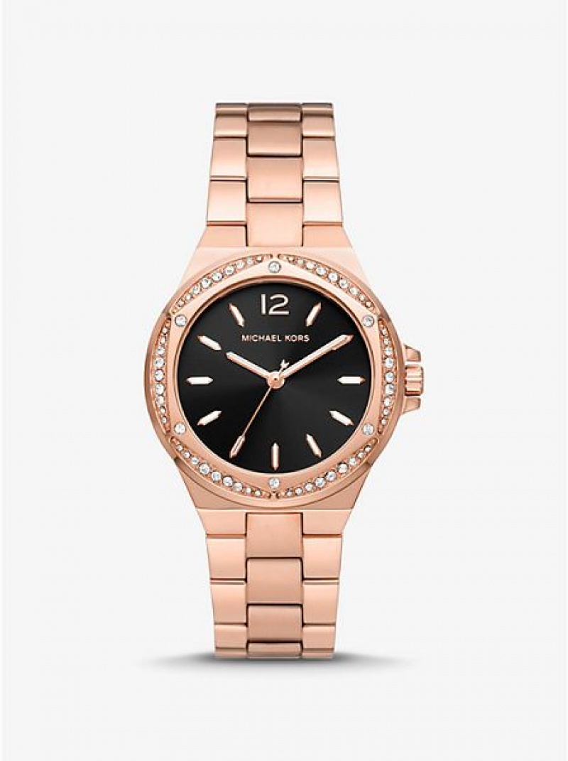 Relojes Michael Kors Lennox Pave Mujer Rosas Doradas | 735960-YRH