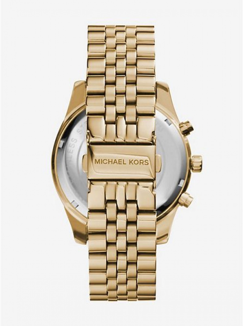 Relojes Michael Kors Lexington Hombre Doradas | 508219-VPI