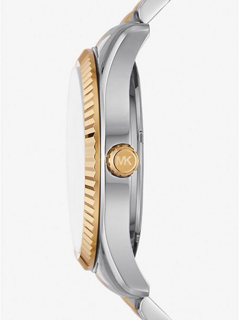 Relojes Michael Kors Lexington Oversized Mujer Plateadas Doradas | 168403-XLD