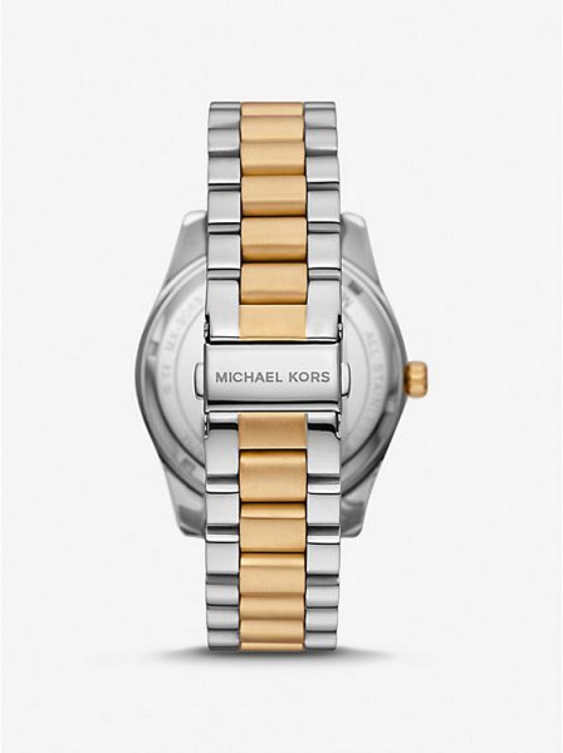 Relojes Michael Kors Lexington Oversized Mujer Plateadas Doradas | 168403-XLD