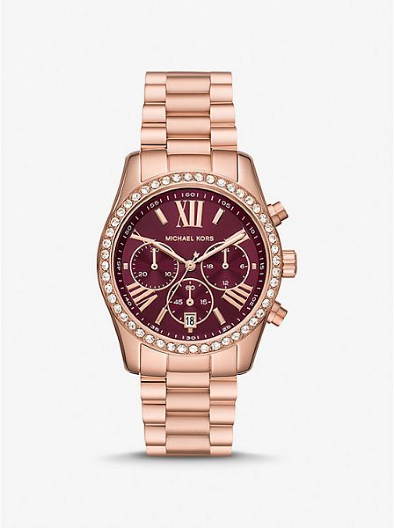 Relojes Michael Kors Lexington Pave Mujer Rosas Doradas | 250364-YAJ