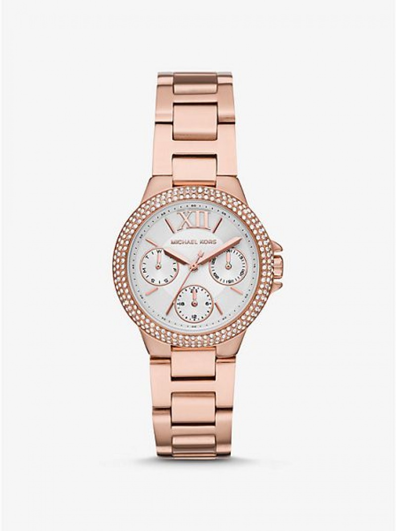 Relojes Michael Kors Mini Camille Pave Mujer Rosas Doradas | 924657-ZED