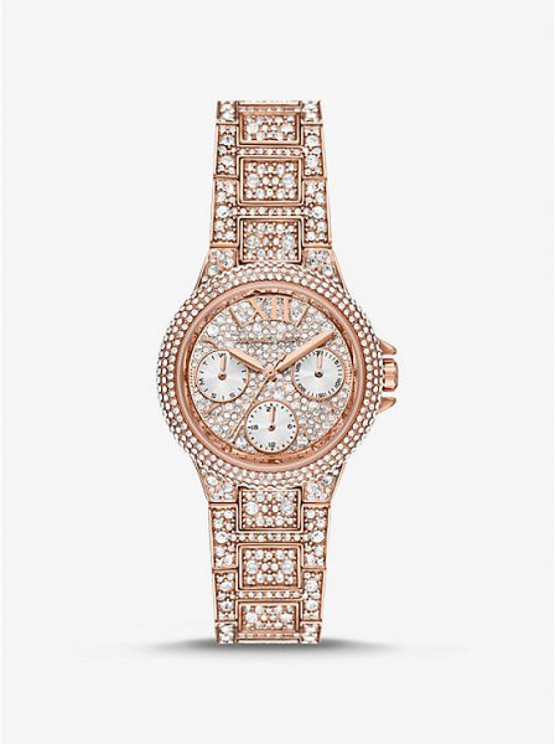 Relojes Michael Kors Mini Camille Pave Mujer Rosas Doradas | 278410-DUN