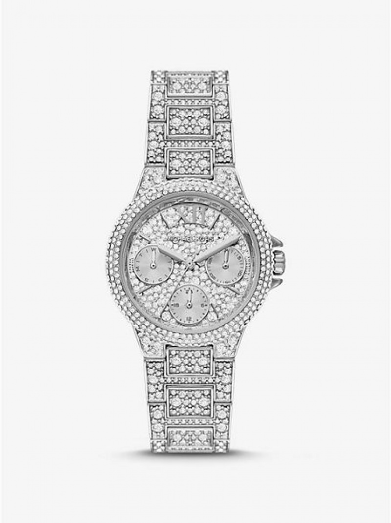 Relojes Michael Kors Mini Camille Pave Mujer Plateadas | 618945-NHW